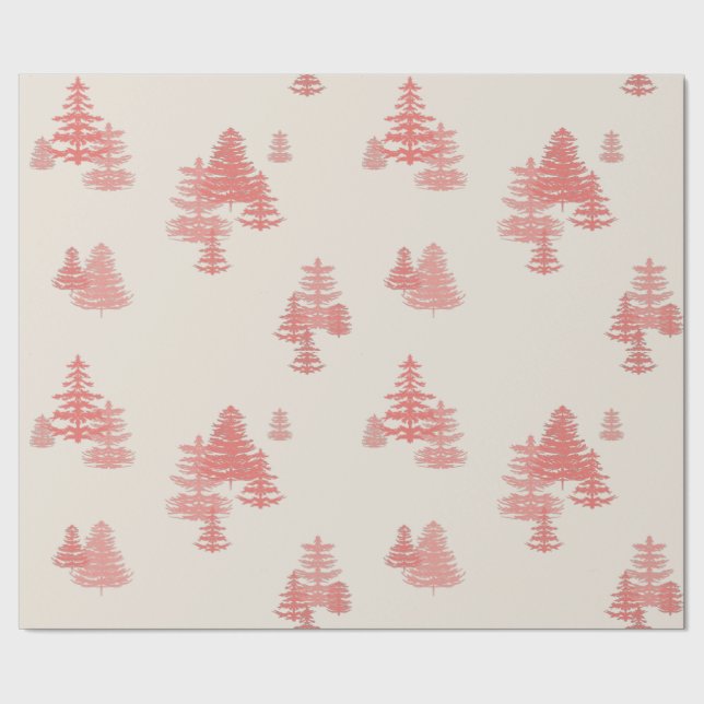 Papel De Presente Coral Red Evergreen Stand Wrappaper (Barra)