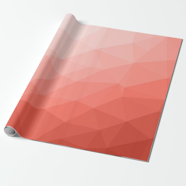 Papel De Presente Coral rosa geométrico (Desenrolado)