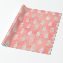 Coral & Silver Abacaxi | Tropical Luxo de Verão