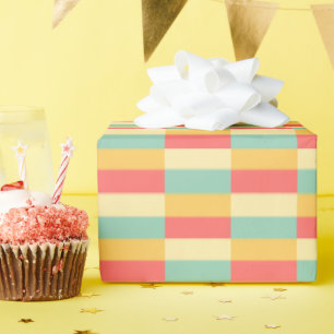 Papel De Presente Coral Turquesa Manteiga Amarela