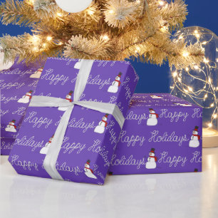 Papel De Presente Cordão de Feliz Natal e Bonecos de Neve