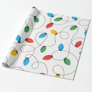 Papel De Presente Cordas de Luz de Natal Coloridas