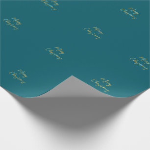Papel De Presente Cores Azul Escuro & Dourado Feliz Natal