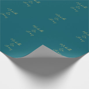 Papel De Presente Cores Azul Escuro e Dourado Profissional Moderno T