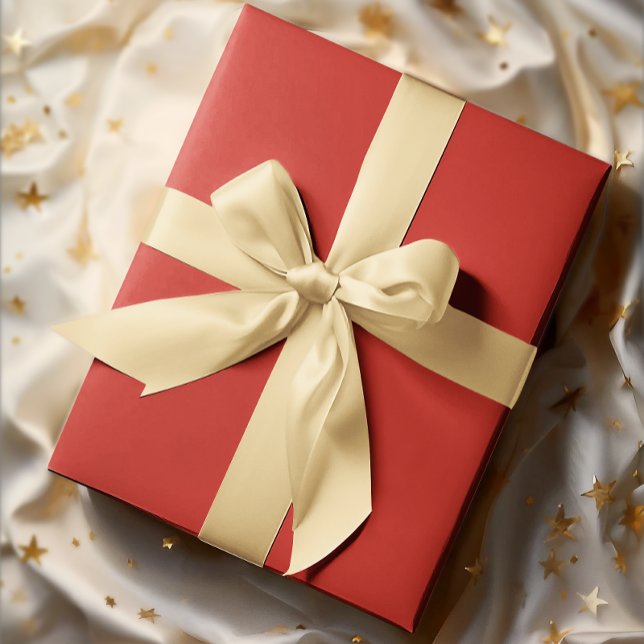 Papel De Presente Cores Clássicas - Vermelho Brilho - Rolagem Sólida (Criador carregado)