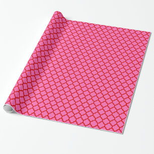 Papel De Presente Cores de cor marroquina QuatrefoiL SV rosa quente