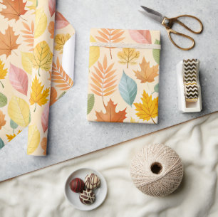 Papel De Presente Cores de Pastel do outono 02