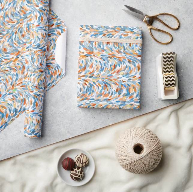 Papel De Presente Cores de verão artísticas padrão de respingo de ti (Artesanato)