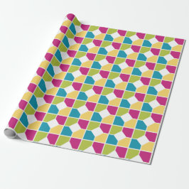 Papel De Presente CORES DE VERÃO | Efeito de Azulejo Mosaico | Geomé