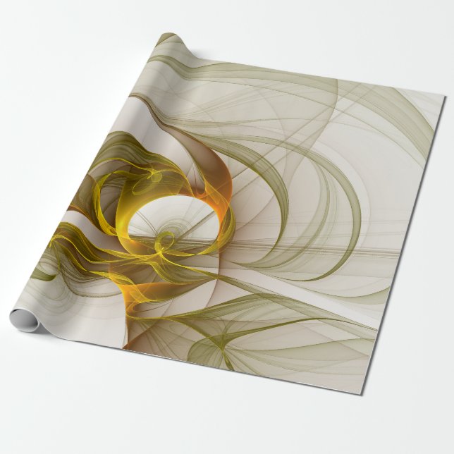 Papel De Presente Cores Metálicas Preciosas Abstratas Modernas Fract (Desenrolado)