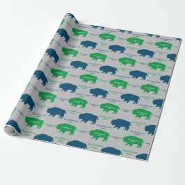 Papel De Presente Cores Personalizadas de Buffalo Verde Verde Azul