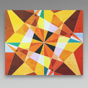 Papel De Presente Cores Quentes Formas Geométricas Angulares Frias