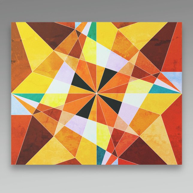 Papel De Presente Cores Quentes Formas Geométricas Angulares Frias (Criador carregado)