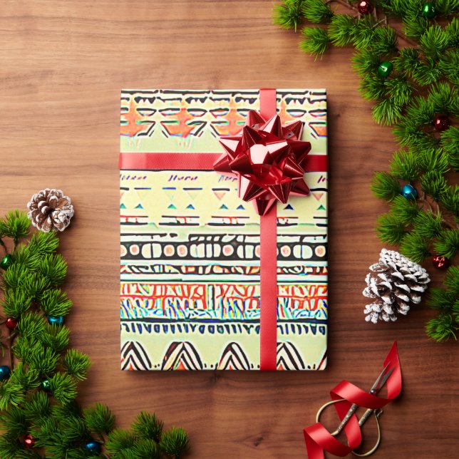 Papel De Presente cores terrestres padronizadas (Presente de Natal)