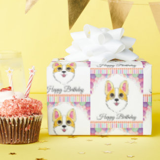 Papel De Presente Corgi Birthday
