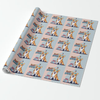 Papel De Presente Corgi Colorful