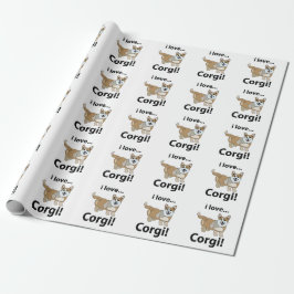Papel De Presente Corgi I Love Corgi