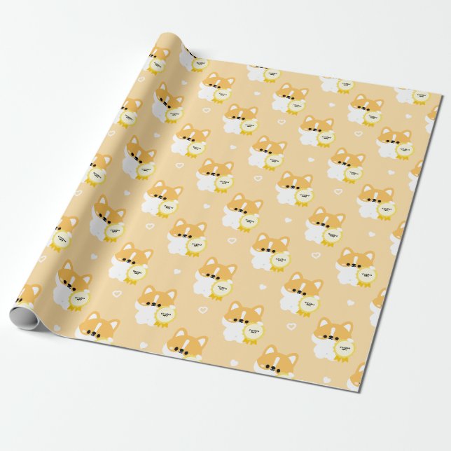 Papel De Presente Corgi NPC Certificado (Desenrolado)