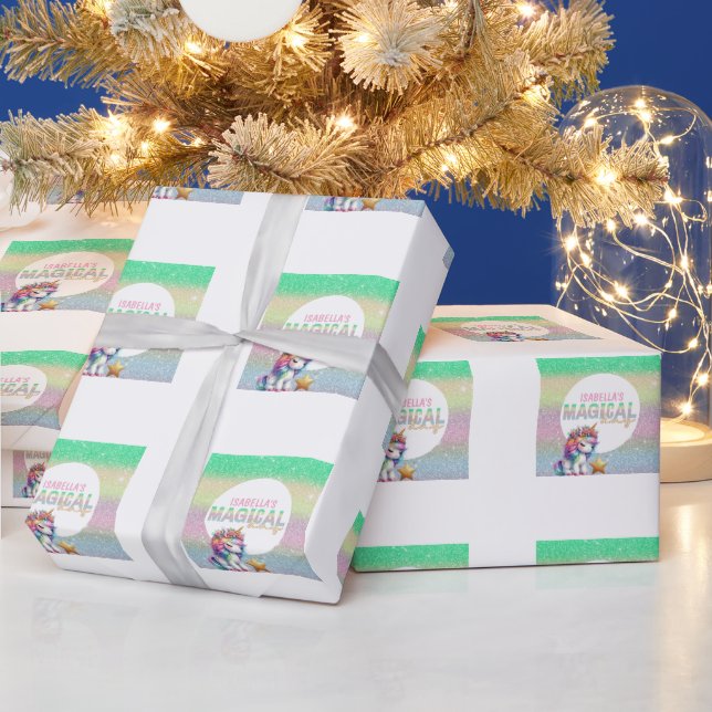 Papel De Presente Coringa arco-íris unicórnio mágico  (Feriados)