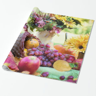 Papel De Presente Cornucopia Autumn Harvest Chef Mesa
