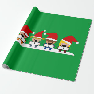 Papel De Presente Coro de Crianças Cantando Natal