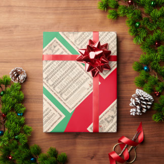 Papel De Presente coro hymns vintage sqrbll Natal