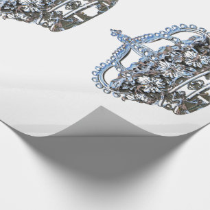 Papel De Presente Coroa azul