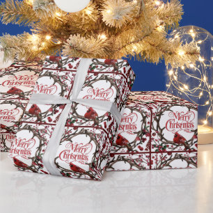 Papel De Presente Coroa de Férias de Natal com Frutas Vermelhas de C