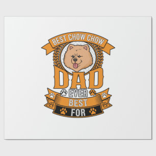 Papel De Presente Coroa de Impressões de Pata do Pai Cachorro Chow