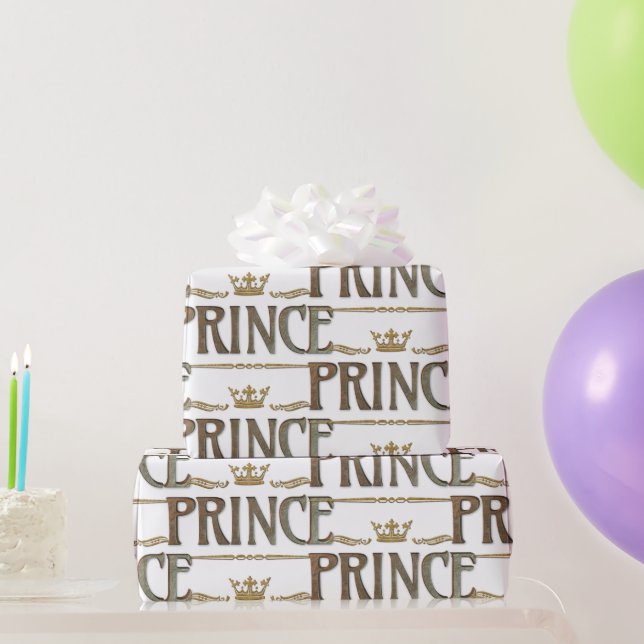 Papel De Presente Coroa de Letras de Royalty do PRINCE (Presentes para festas)