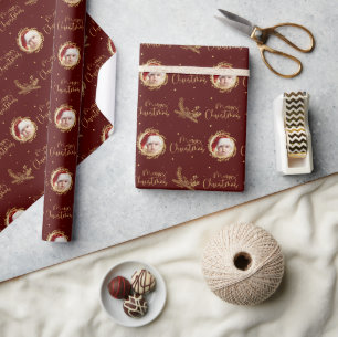 Papel De Presente Coroa de Natal Elegante Foto de Feliz Natal