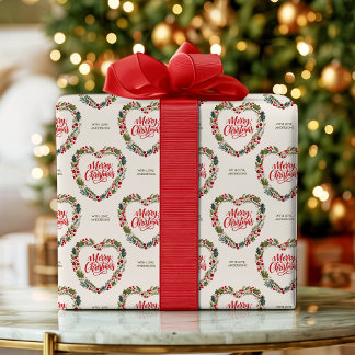 Papel De Presente Coroa de Natal em forma de Coração