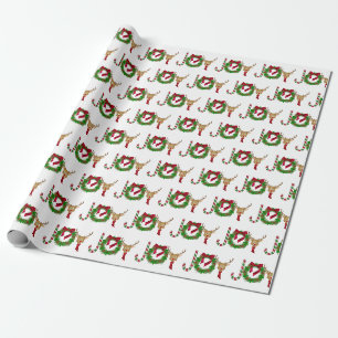 Papel De Presente Coroa de Natal JOY e rena
