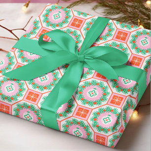 Papel De Presente Coroa de Natal Moderna Presentes Enfeites Geométri