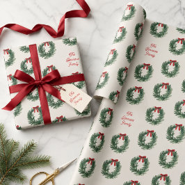 Papel De Presente Coroa de Natal Personalizada Presente com Nome da