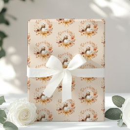 Papel De Presente Coroa de Outono da Gansa Boba Chás de Bebê