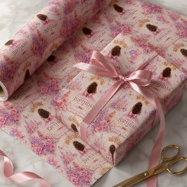 Papel De Presente Coroa de Princesa Aniversário