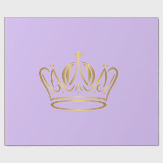 Papel De Presente coroa dourada sofisticada presente roxo iconizado 