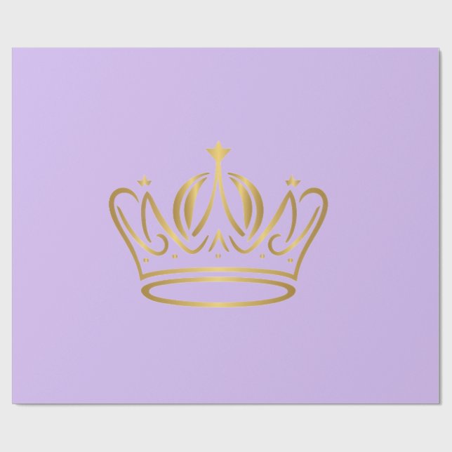 Papel De Presente coroa dourada sofisticada presente roxo iconizado  (Aberto)