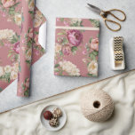 Papel De Presente Coroa Floral de Peônia Rosa Malva para Chá de Noiv<br><div class="desc">Coroa de peônia rosa e branca muito bonita em fundo malva. Perfeita para todos os presentes de chá de panela.</div>