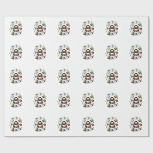 Papel De Presente Coroa Floral Pilha de Livros Fantasmas Leitura de