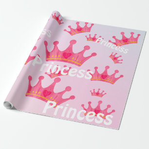Papel De Presente Coroa princesa rosa-quente