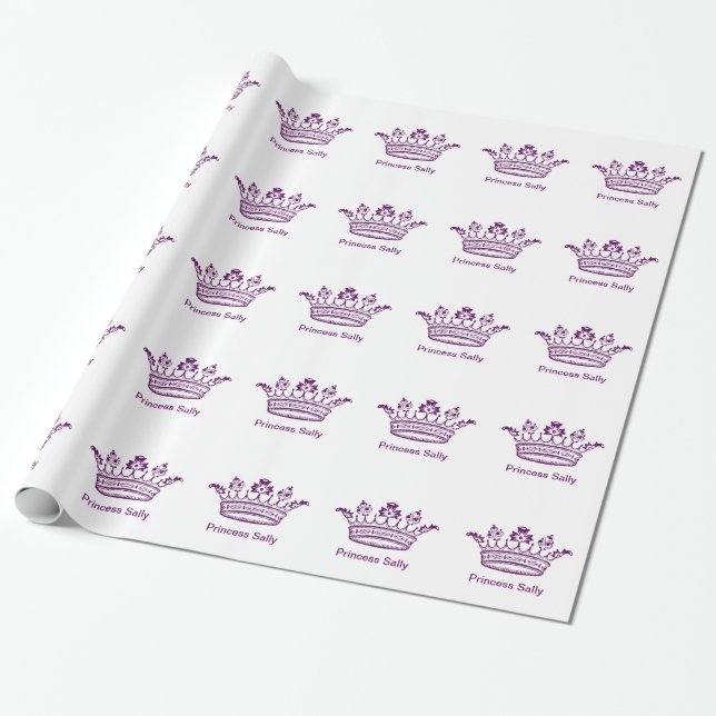 Papel De Presente Coroa Roxa Real (Desenrolado)