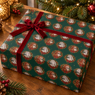 Papel De Presente Coroas de Natal de Appaloosa Feriado