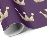 Papel De Presente Coroas Glitter Graduação Dourada VIP Roxo Ametist<br><div class="desc">florenceK design Elegante único e chic para muitas ocasiões como casamento,  graduação,  festa de sucesso.</div>