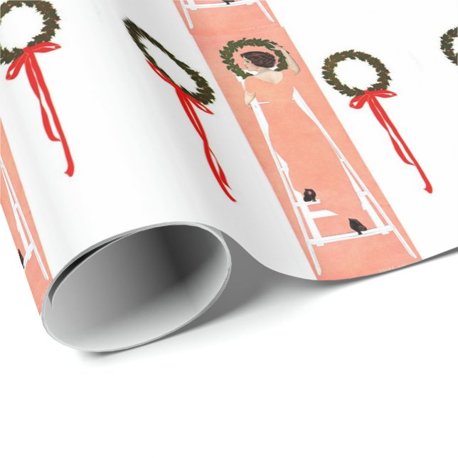 Papel De Presente Coroas Penduradas (Ponta do rolo)