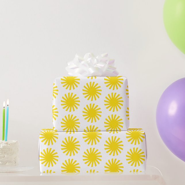 Papel De Presente Corpo de sol branco e bonito, alegre diversão bril (Presentes para festas)