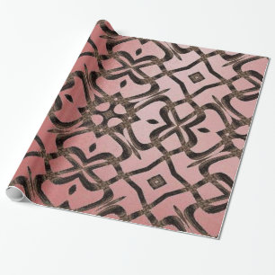 Papel De Presente Corrente Rosa-Rosa Extra Elegante