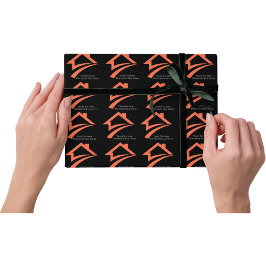 Papel De Presente Corretor de Imóveis Preto Estiloso e Único