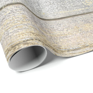 Papel De Presente Corrida da Madeira Dourada da praia da Cinza prate